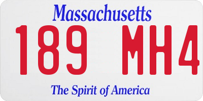 MA license plate 189MH4