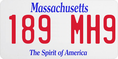 MA license plate 189MH9
