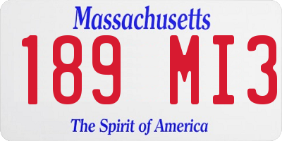 MA license plate 189MI3