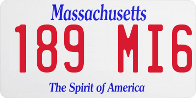 MA license plate 189MI6