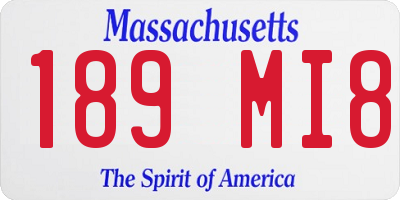 MA license plate 189MI8