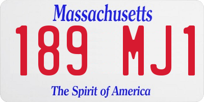 MA license plate 189MJ1