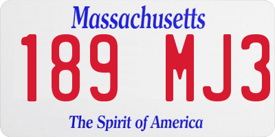 MA license plate 189MJ3