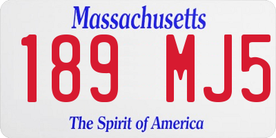 MA license plate 189MJ5