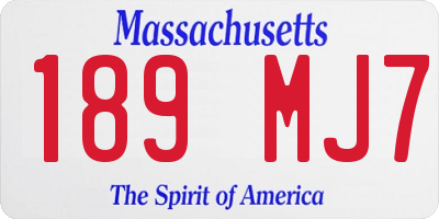MA license plate 189MJ7