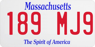 MA license plate 189MJ9