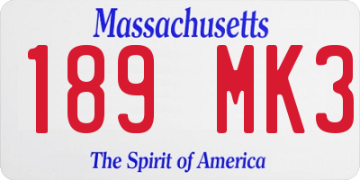 MA license plate 189MK3