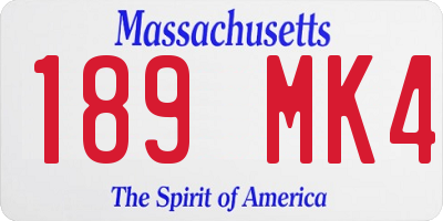 MA license plate 189MK4
