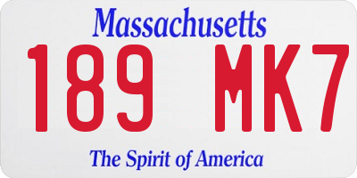 MA license plate 189MK7