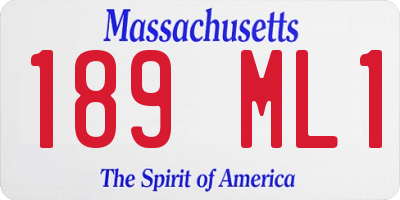 MA license plate 189ML1