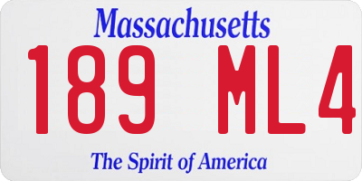 MA license plate 189ML4