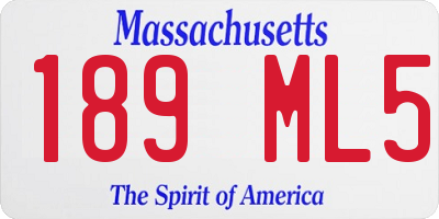 MA license plate 189ML5