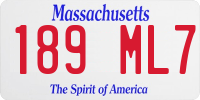 MA license plate 189ML7