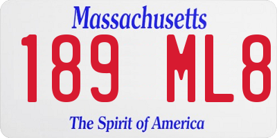 MA license plate 189ML8