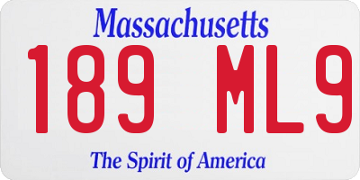 MA license plate 189ML9