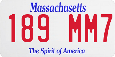 MA license plate 189MM7