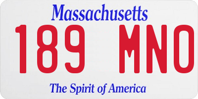 MA license plate 189MN0