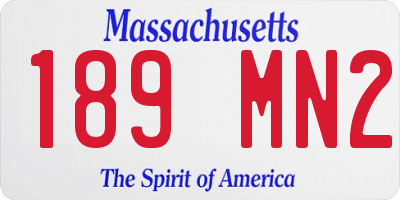 MA license plate 189MN2