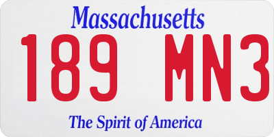 MA license plate 189MN3