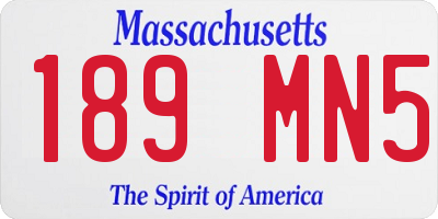 MA license plate 189MN5