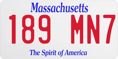 MA license plate 189MN7