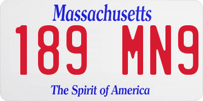 MA license plate 189MN9