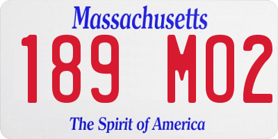MA license plate 189MO2