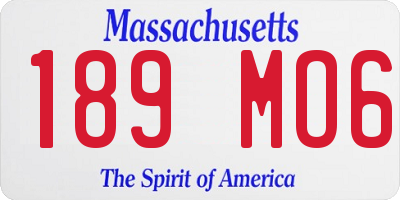 MA license plate 189MO6