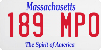 MA license plate 189MP0