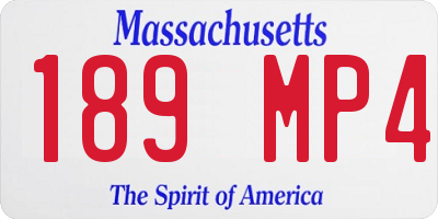 MA license plate 189MP4