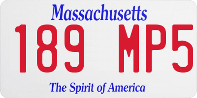 MA license plate 189MP5