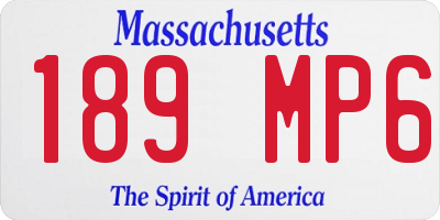 MA license plate 189MP6