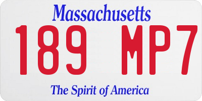 MA license plate 189MP7