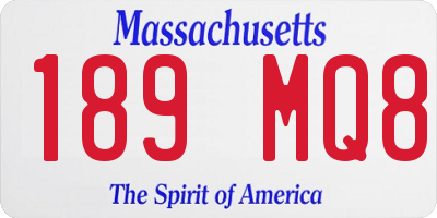 MA license plate 189MQ8
