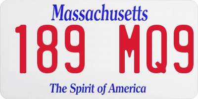 MA license plate 189MQ9