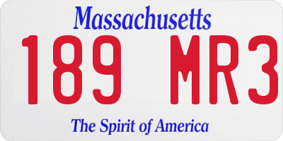 MA license plate 189MR3