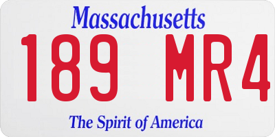 MA license plate 189MR4