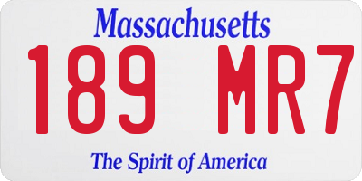 MA license plate 189MR7