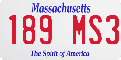 MA license plate 189MS3