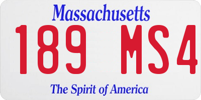 MA license plate 189MS4