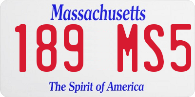MA license plate 189MS5