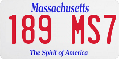 MA license plate 189MS7
