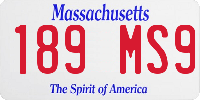 MA license plate 189MS9