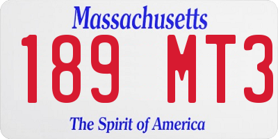MA license plate 189MT3