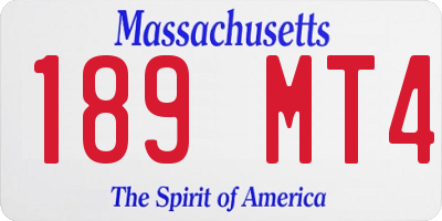 MA license plate 189MT4