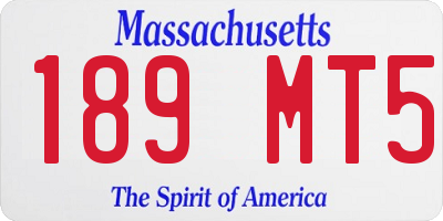 MA license plate 189MT5