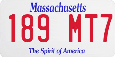 MA license plate 189MT7