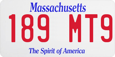 MA license plate 189MT9