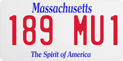 MA license plate 189MU1