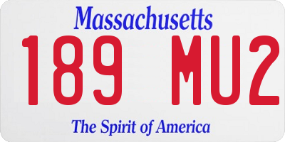 MA license plate 189MU2